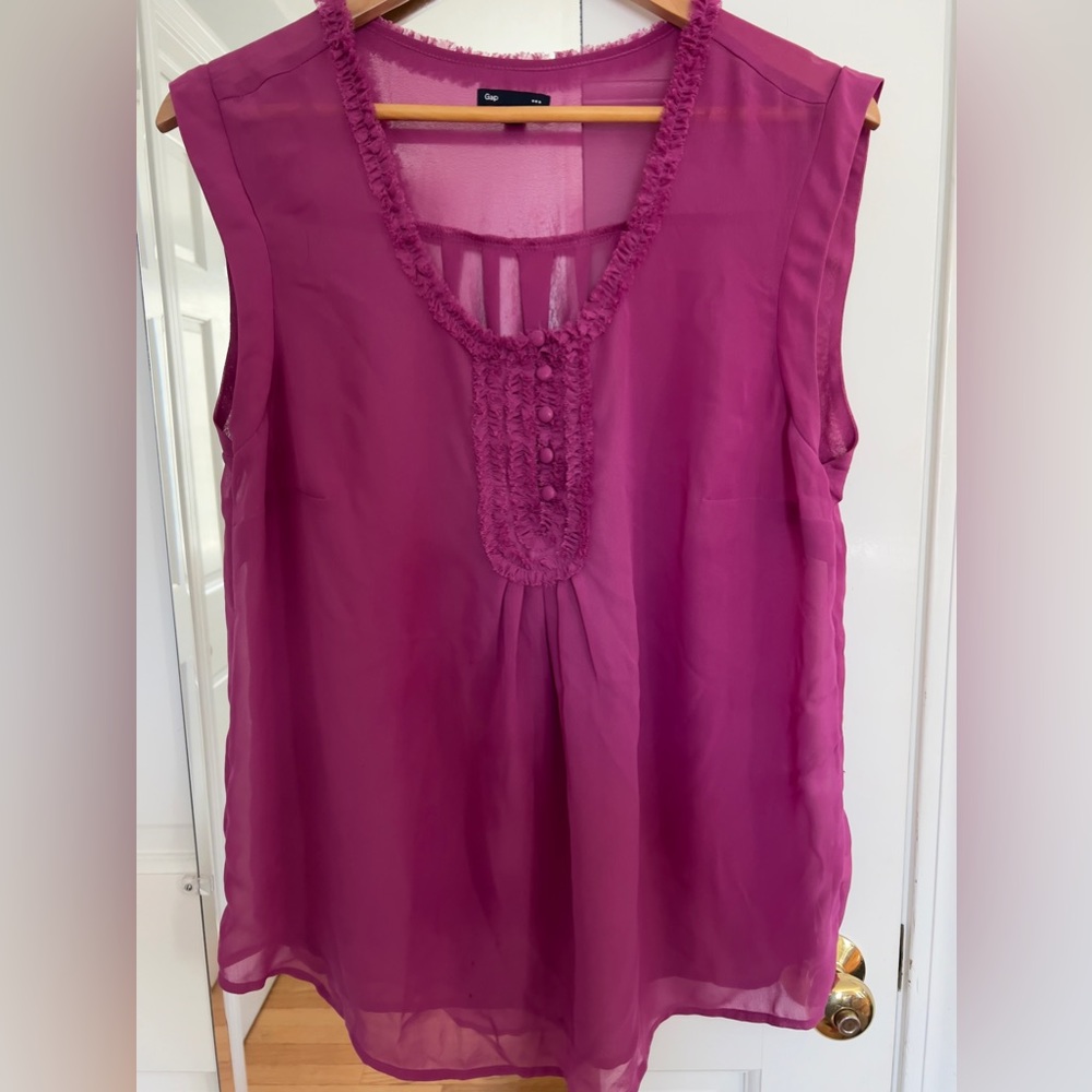 Gap Large purple sheer blouse